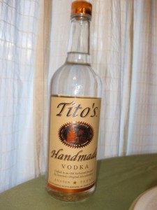 Tito's vodka bottle
