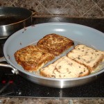 Eggnog French Toast cooking