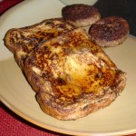 Eggnog French toast with sausage